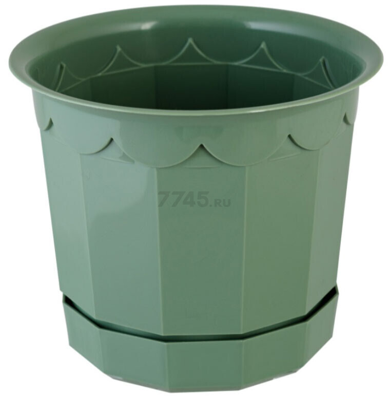 Горшок для цветов IDILAND Oregano 4 л светло-бежевый с декором (221604425/01)