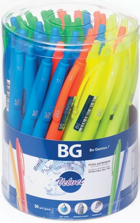 Ручка шариковая автоматическая BG Velvet 1 мм синий (GPA100/BU_53001) - Фото 2