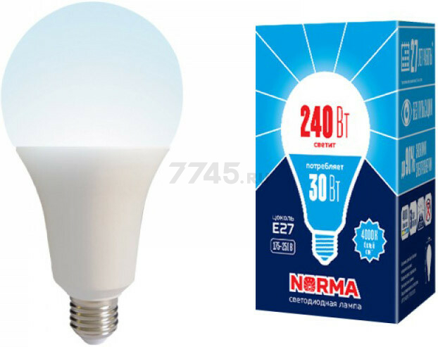 Лампа светодиодная E27 VOLPE Norma A95 30 Вт 4000K (UL-00005605) - Фото 2