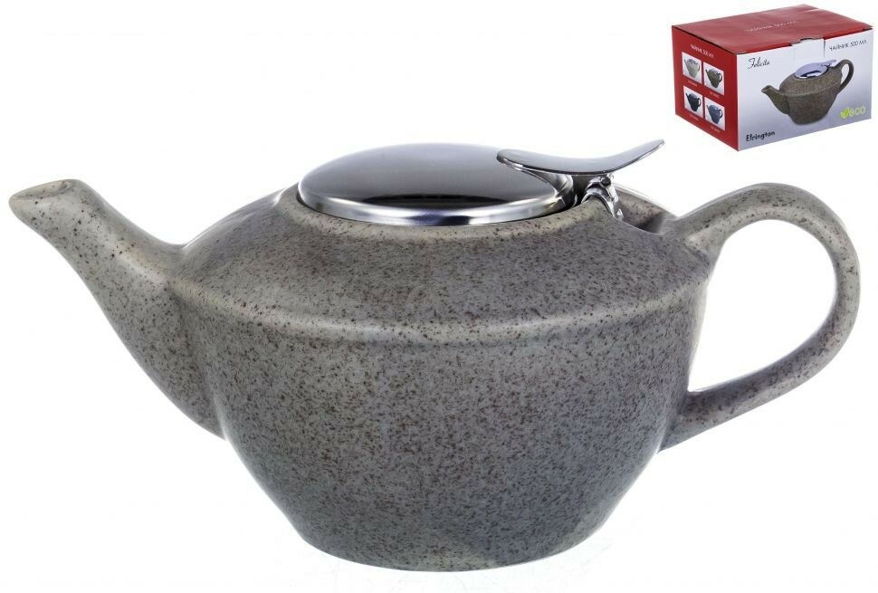Заварочный чайник керамический ELRINGTON Феличита Крошка серый 0,5 (4680411453549) - Фото 2