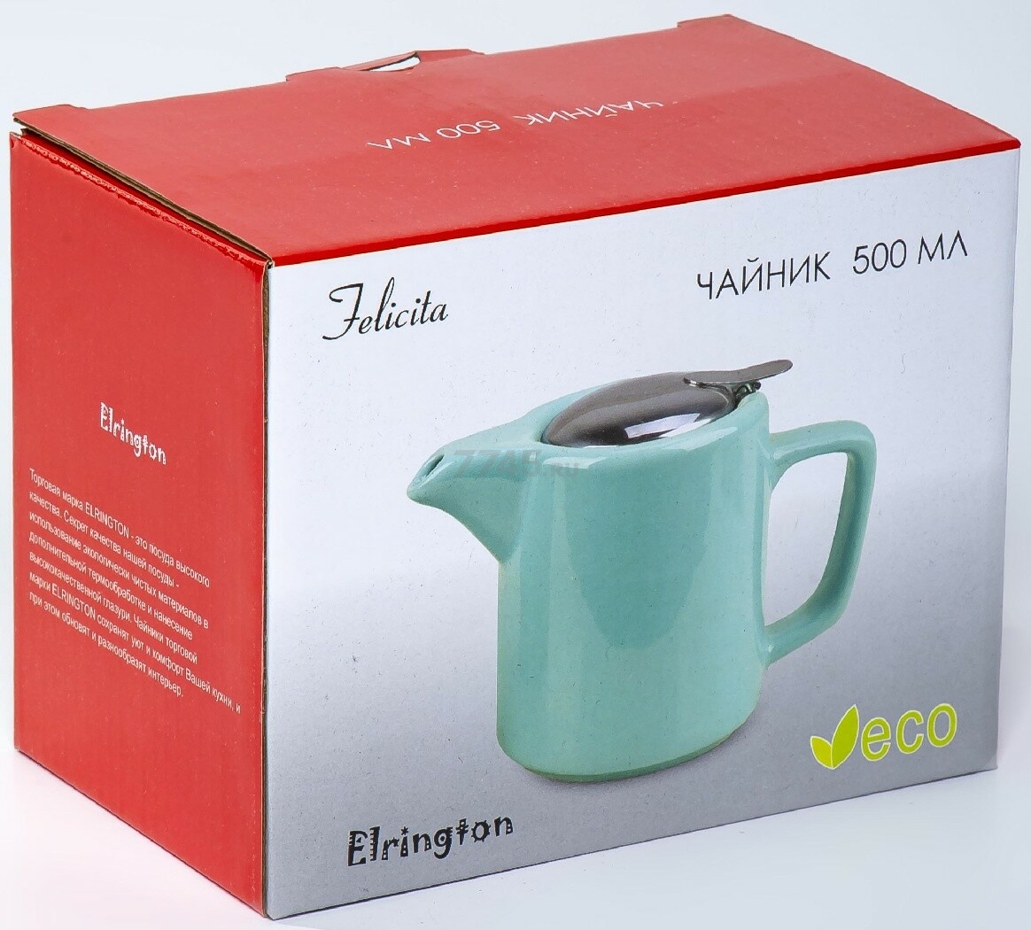 Заварочный чайник керамический ELRINGTON Феличита Глазурь Red 0,5 л (4660087532120) - Фото 5