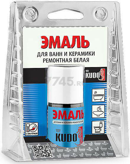 Эмаль синтетическая KUDO для ванн белая 15 мл (7К1301)