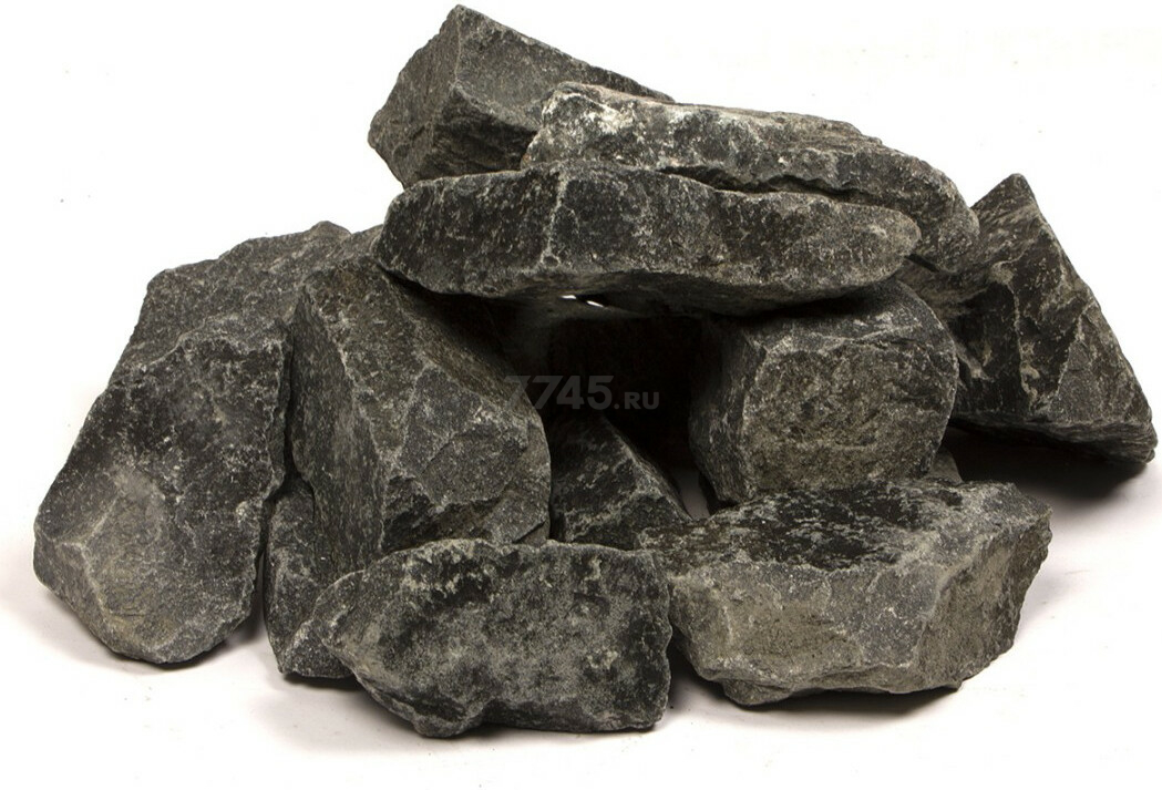 Камень для бани и сауны БАННАЯ ЛИНИЯ Габбро-диабаз колотый 20 кг (10-003)
