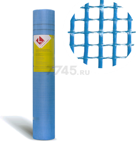 Стеклосетка штукатурная 5х5 1х50 м 160 гр/м2 синяя 2000H LIHTAR (4814273000478)