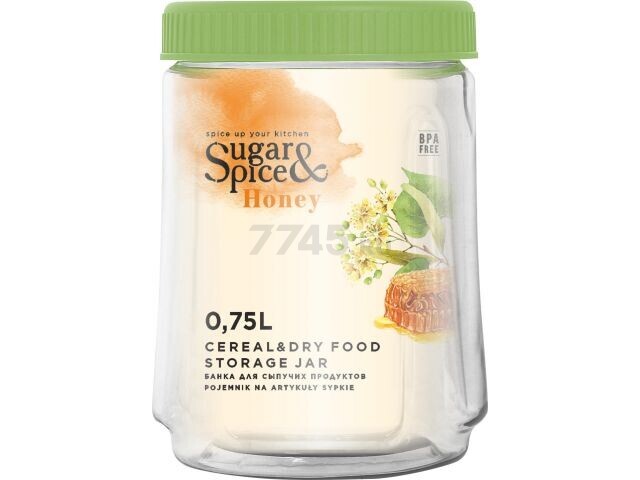 Емкость пластиковая для сыпучих продуктов SUGAR&SPICE Honey 0,75 л фисташка (SE224810050)