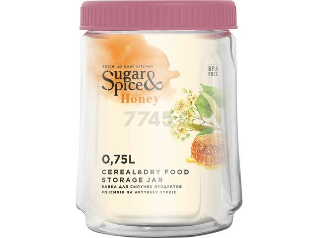 Емкость пластиковая для сыпучих продуктов SUGAR&SPICE Honey 0,75 л брусника (SE224810054)