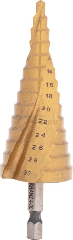 Сверло по металлу ступенчатое 4-30 мм KRANZ Титан (KR-12-6612)