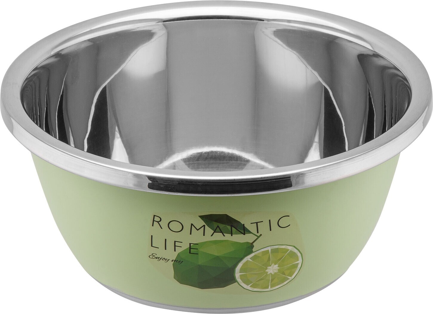 Миска из нержавеющей стали 24 см PERFECTO LINEA Romantic life Лайм (24-012421) - Фото 4