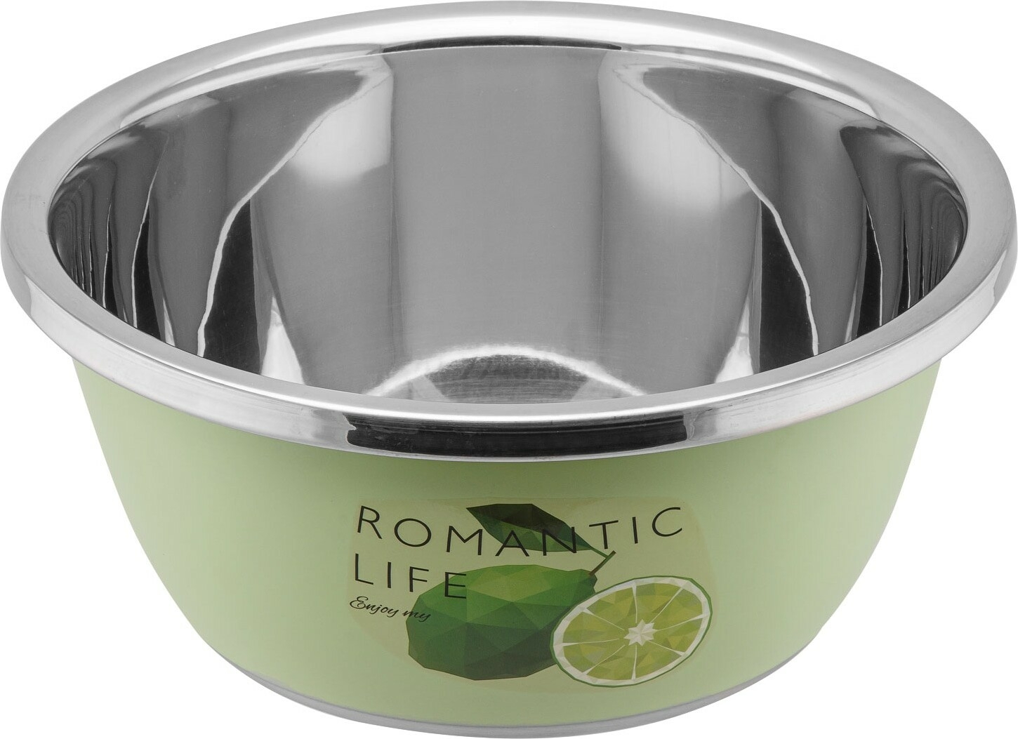 Миска из нержавеющей стали 24 см PERFECTO LINEA Romantic life Лайм (24-012421)