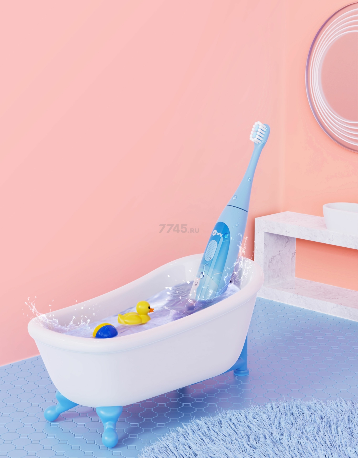 Зубная щетка электрическая детская INFLY Kids Electric Toothbrush T04B Blue (T20040BIN) - Фото 14
