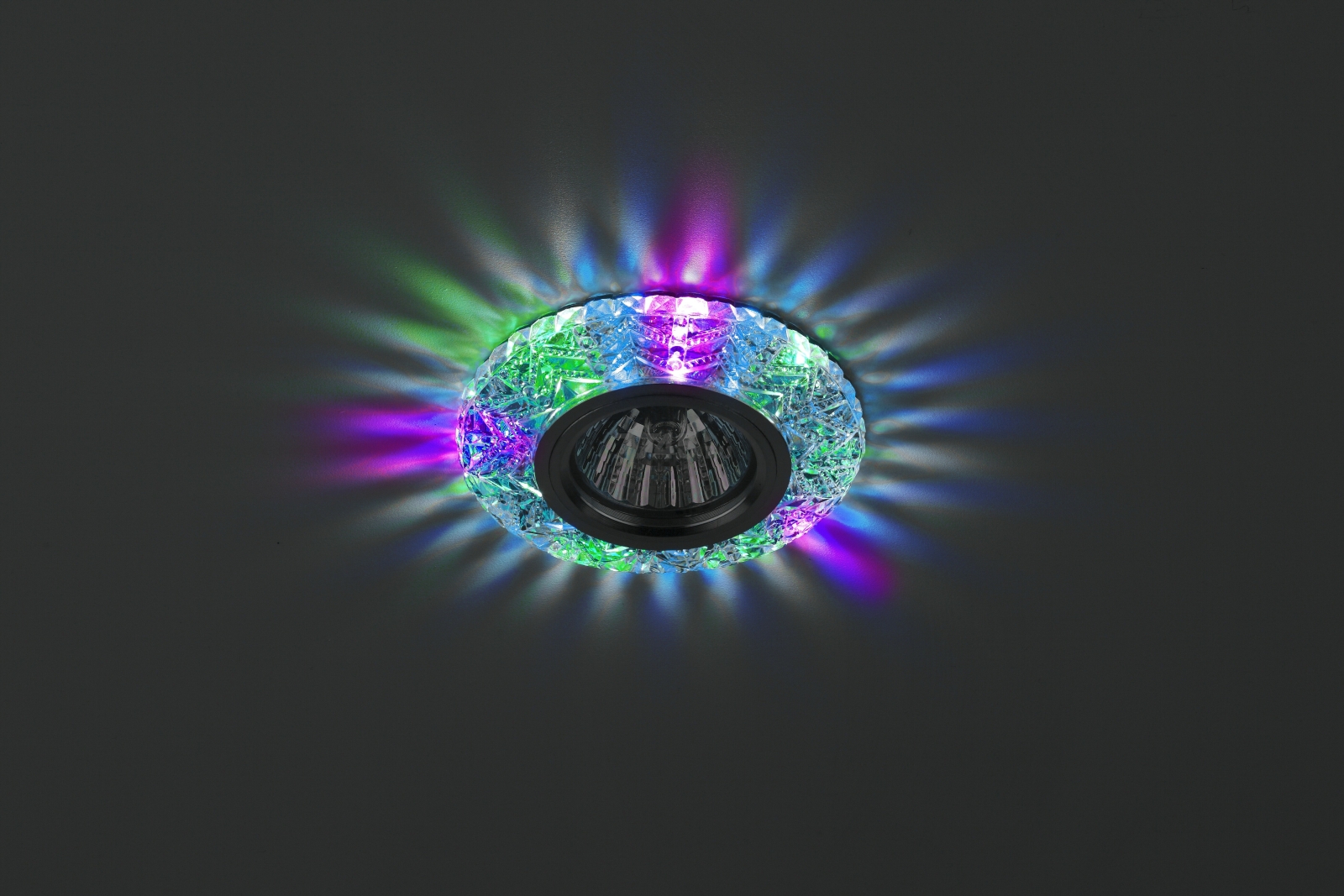Точечный светильник под лампу GU5.3 с LED подсветкой ЭРА DK LD4 SL/RGB прозрачный (Б0019207) - Фото 3