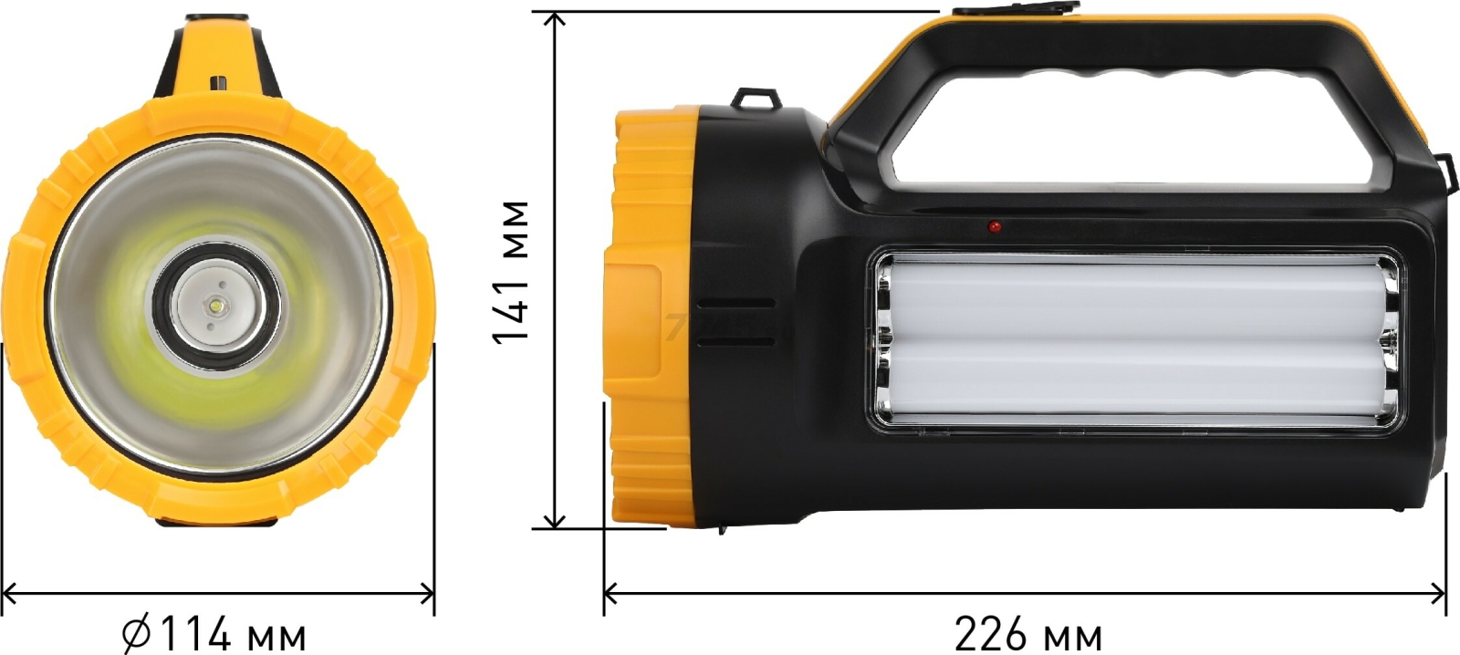 Фонарь светодиодный аккумуляторный 7 Вт ТРОФИ PA-301 черный, желтый - Фото 15
