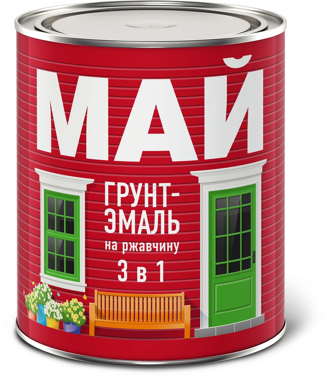 Грунт-эмаль алкидная ЯРОСЛАВСКИЕ КРАСКИ Май по ржавчине 3 в 1 синяя 0,8 кг (16592)