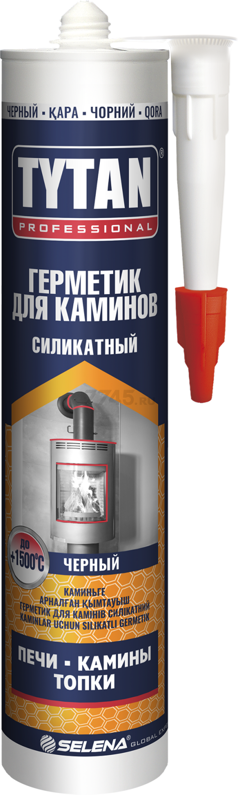 Герметик силикатный TYTAN Professional для каминов черный 280 мл (25859)