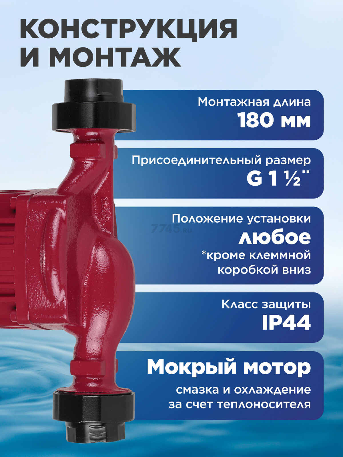 Насос циркуляционный A&P Wise-25/60-180 (AP118W013) - Фото 6