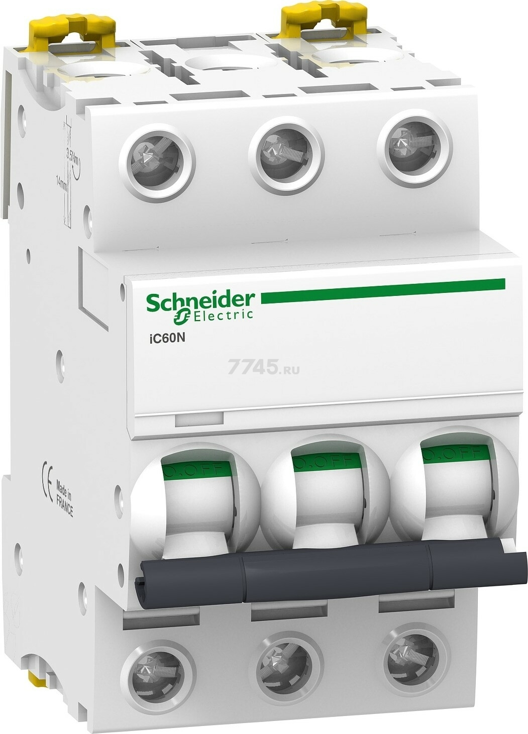 Автоматический выключатель SCHNEIDER ELECTRIC Acti9 iС60N 3P 10А С 6 кА (A9F79310)