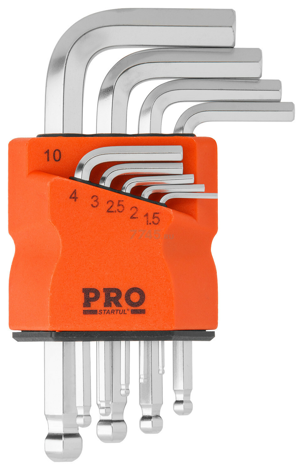 Набор ключей шестигранных 1,5-10 мм 9 предметов коротких с шаром PRO STARTUL (PRO-89409)