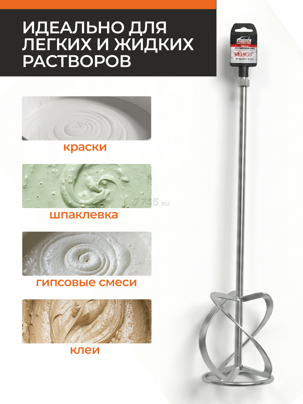 Насадка миксер 140х600 мм M14 GEPARD (GP4280-14) - Фото 2