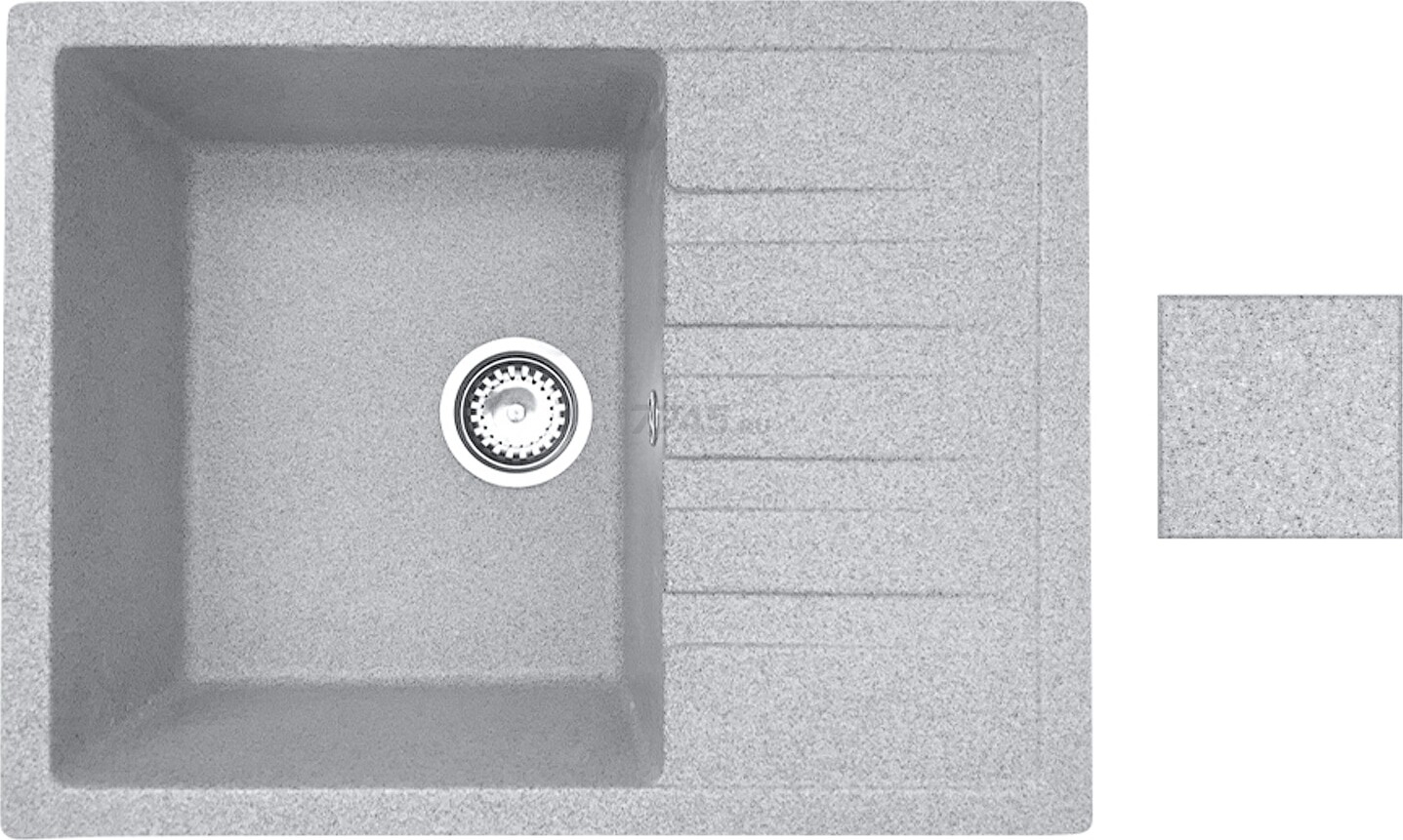 Мойка из искусственного камня AV ENGINEERING Best серый (AV650500BGRA) - Фото 16