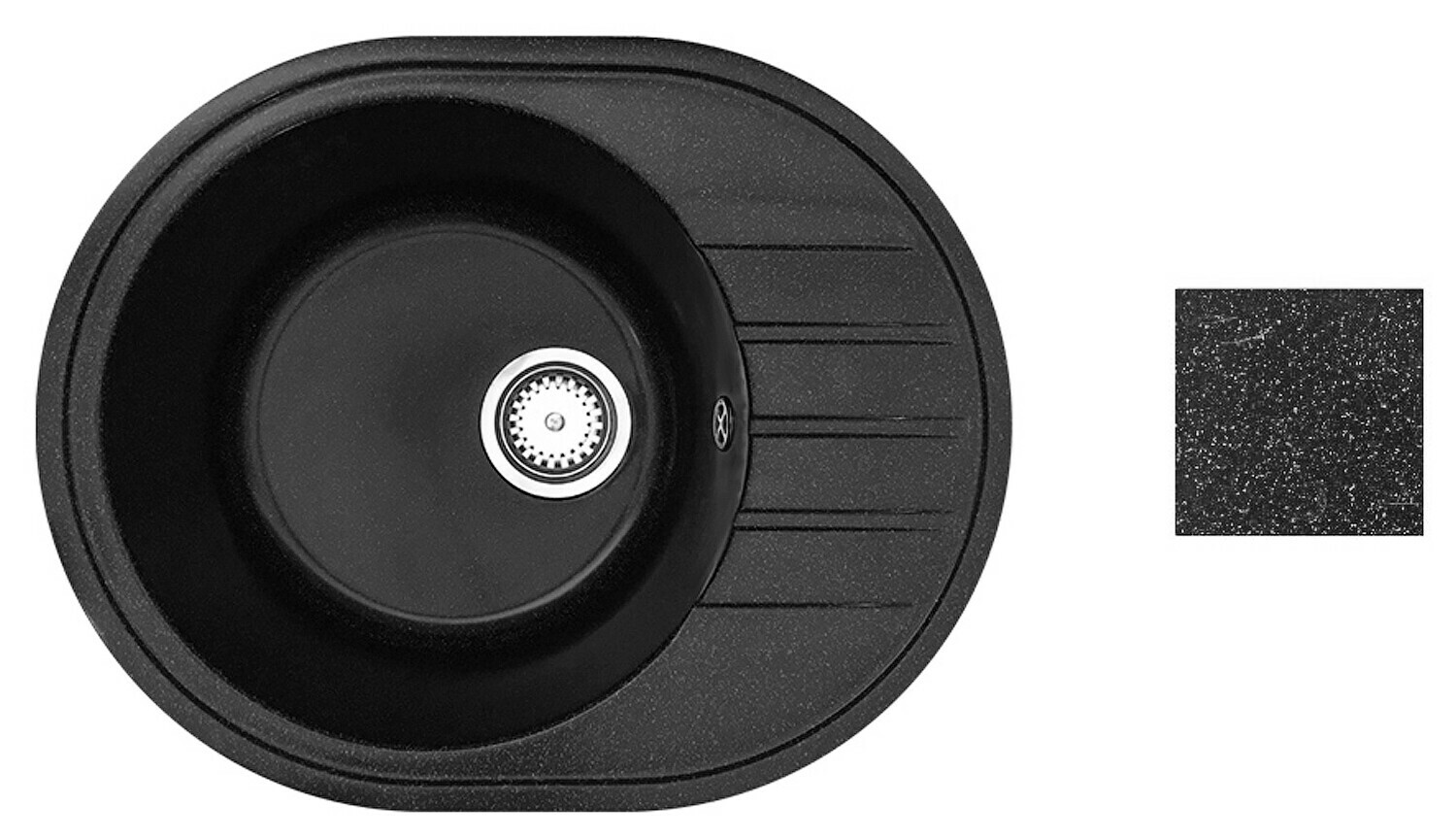Мойка из искусственного камня AV ENGINEERING Rio черный (AV580450RBKA) - Фото 5