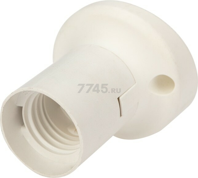 Патрон для лампочки Е27 пластиковый настенный наклонный REXANT белый (11-8872)