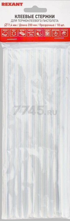 Стержень клеевой 7х200 мм прозрачный REXANT 10 штук (09-1103) - Фото 5