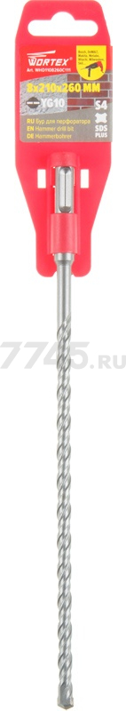 Бур (сверло) SDS-plus 8х210х260 мм WORTEX E2 (WHD1108260C111)