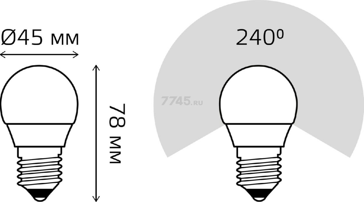 Лампа светодиодная E27 GAUSS Black 6,5 Вт 6500К (105102307) - Фото 6