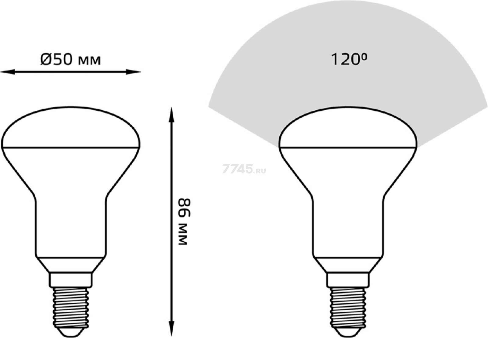 Лампа светодиодная E14 GAUSS Black 6 Вт 6500К (106001306) - Фото 7