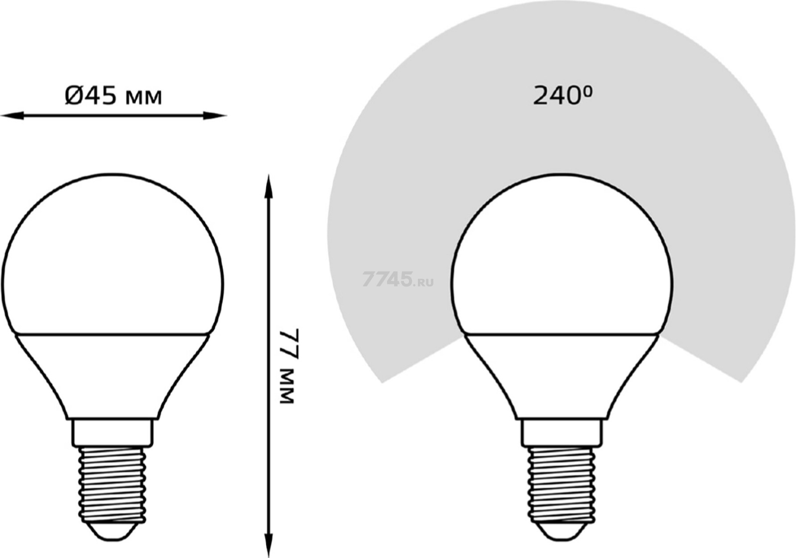 Лампа светодиодная E14 GAUSS Black 6,5 Вт 6500К (105101307) - Фото 5