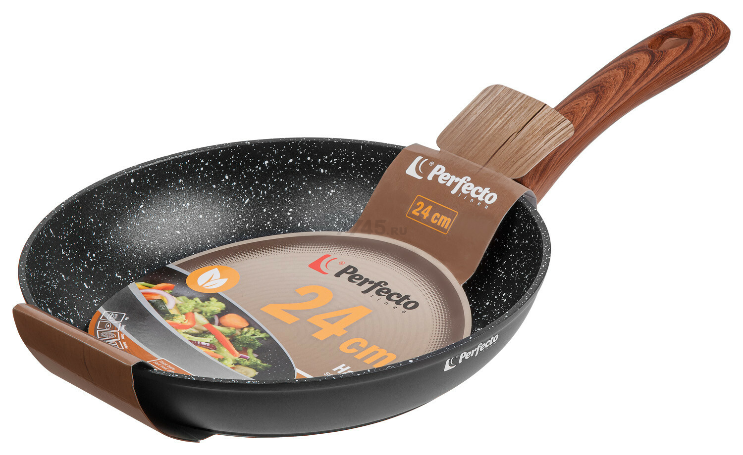 Сковорода алюминиевая 24 см PERFECTO LINEA Hardy Plus (55-240140)
