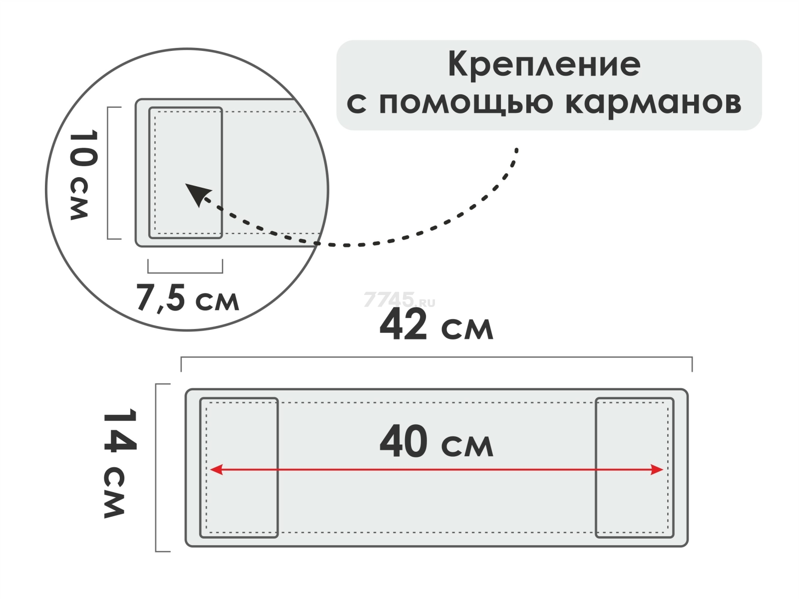 Сменная насадка для швабры PERFECTO LINEA Solid из микрофибры серая (44-532024) - Фото 3