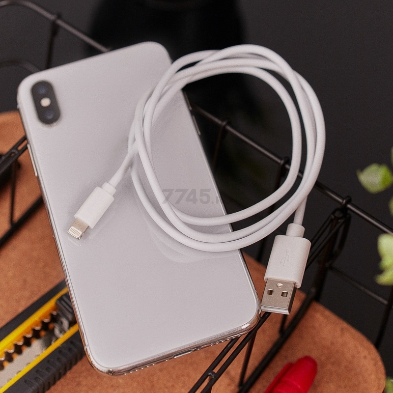 Кабель REXANT USB-Lightning 1 м белый (18-0001) - Фото 4