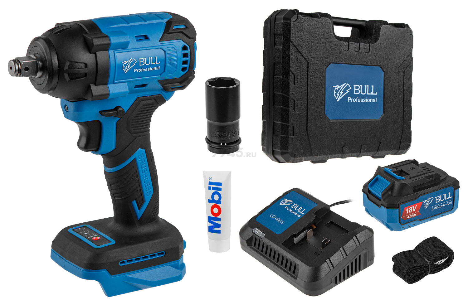 Гайковерт аккумуляторный ударный BULL SC 1804 XLTpro (0329204) - Фото 10