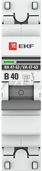 Автоматический выключатель EKF PROxima ВА 47-63 1Р 40А B 4,5кА кА (mcb4763-1-40B-pro) - Фото 2