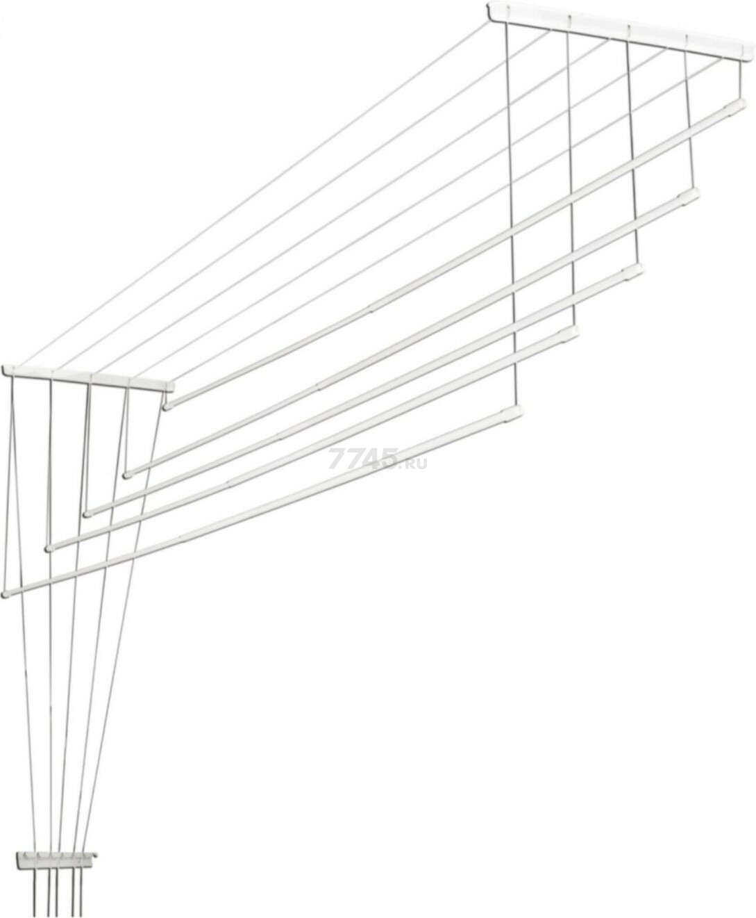 Сушилка для белья потолочная телескопическая PERFECTO LINEA 1,2-2 м белая (36-001220)
