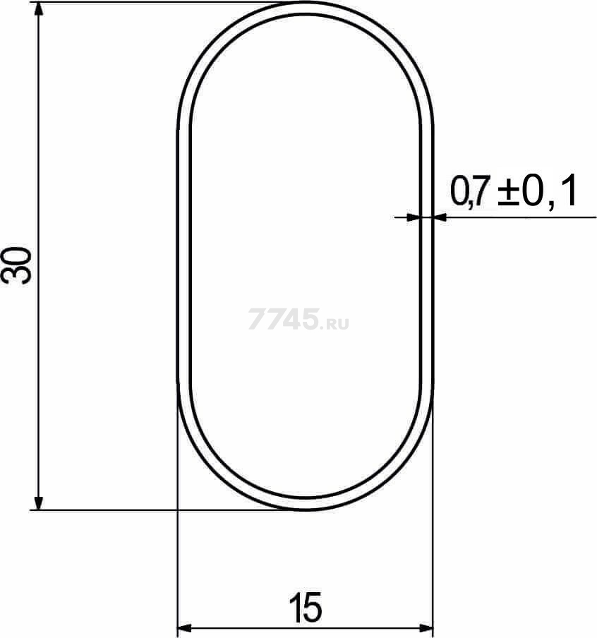 Труба мебельная AKS овальная 30х15х0,7 мм L3000 мм белый (14066) - Фото 2