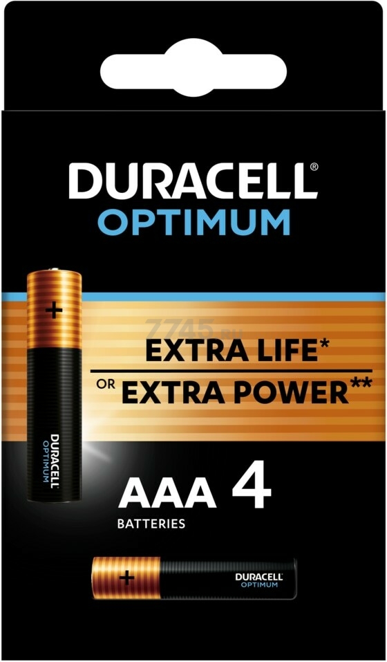 Батарейка ААА DURASELL Optimum 1,5V алкалиновые 4 штуки (5014062)