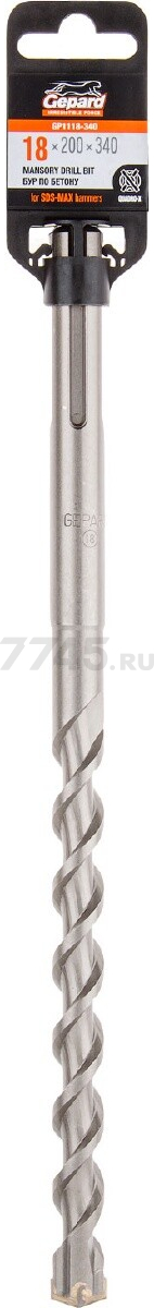 Бур (сверло) SDS-max GEPARD 18х200х340 мм Quadro-X (GP1118-340)