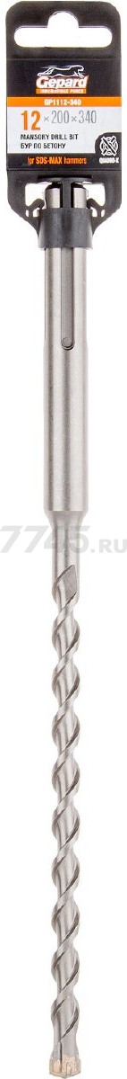 Бур (сверло) SDS-max GEPARD 12х200х340 мм Quadro-X (GP1112-340)