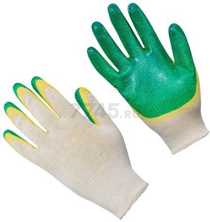 Перчатки хлопчатобумажные с латексным покрытием ВОЛАТ размер 8 10 пар (65101-08)