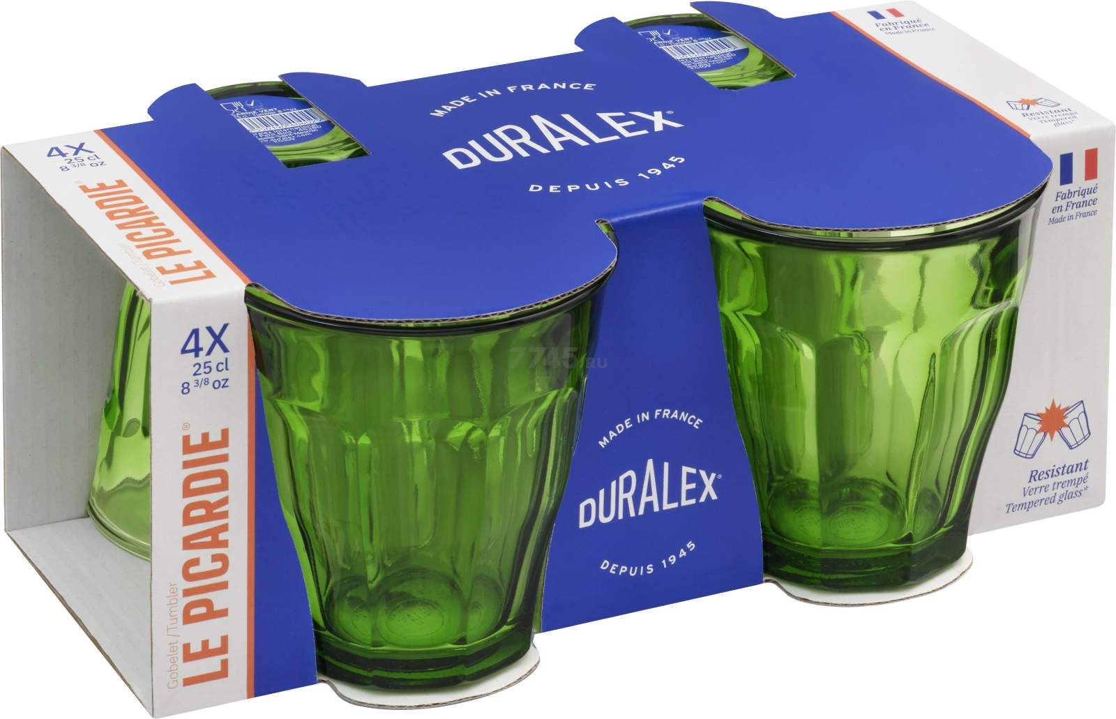Набор стаканов DURALEX Picardie 4 штуки 250 мл Green (1027GC04C1111) - Фото 7