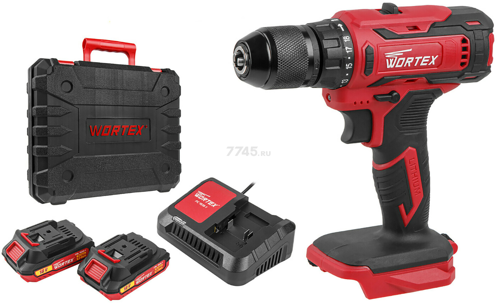 Дрель-шуруповерт аккумуляторная WORTEX BD 1820-1 Li XLT SET (0329209)
