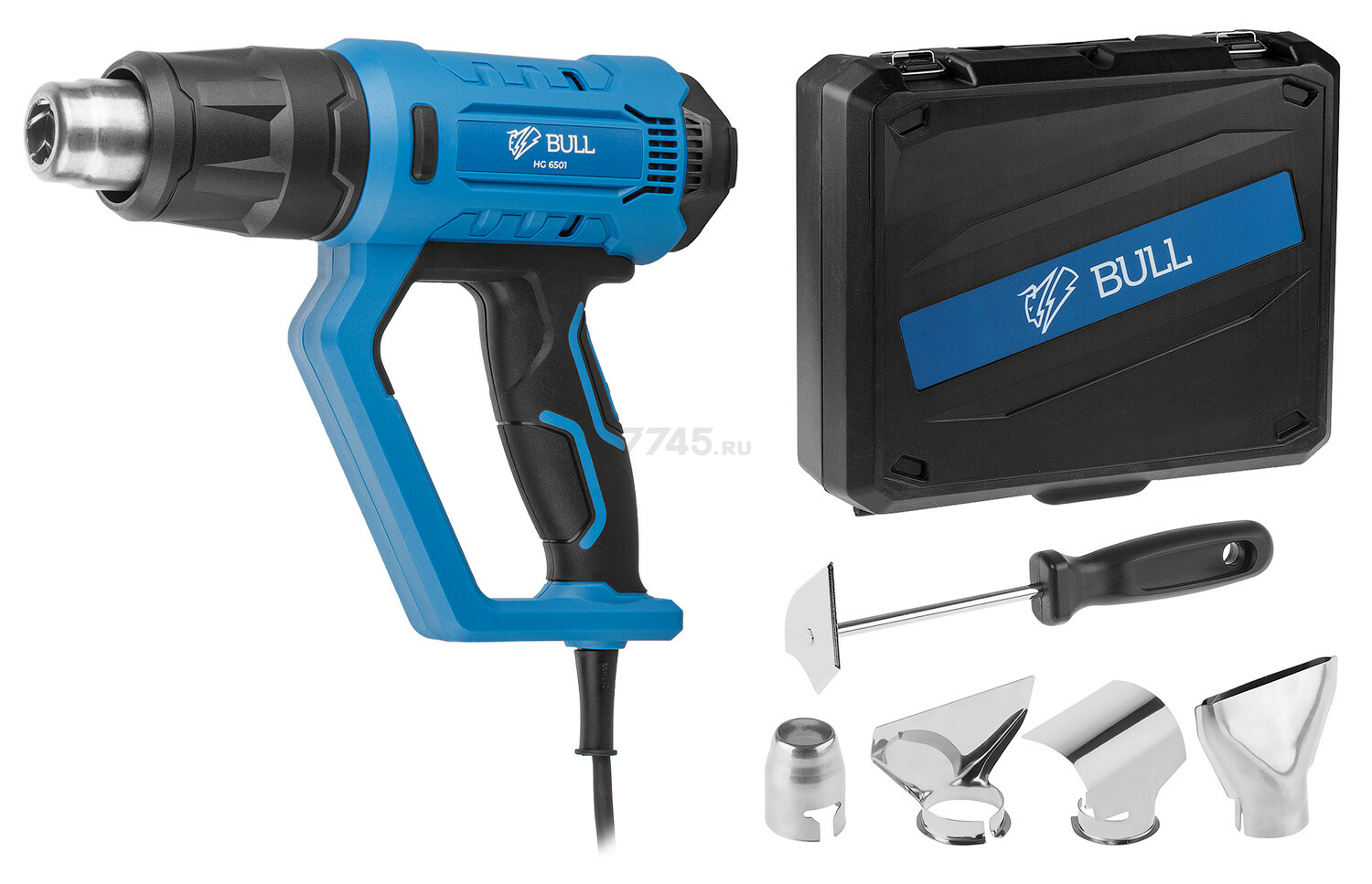 Фен строительный (термовоздуходувка) BULL HG 6501 (0326218) - Фото 3