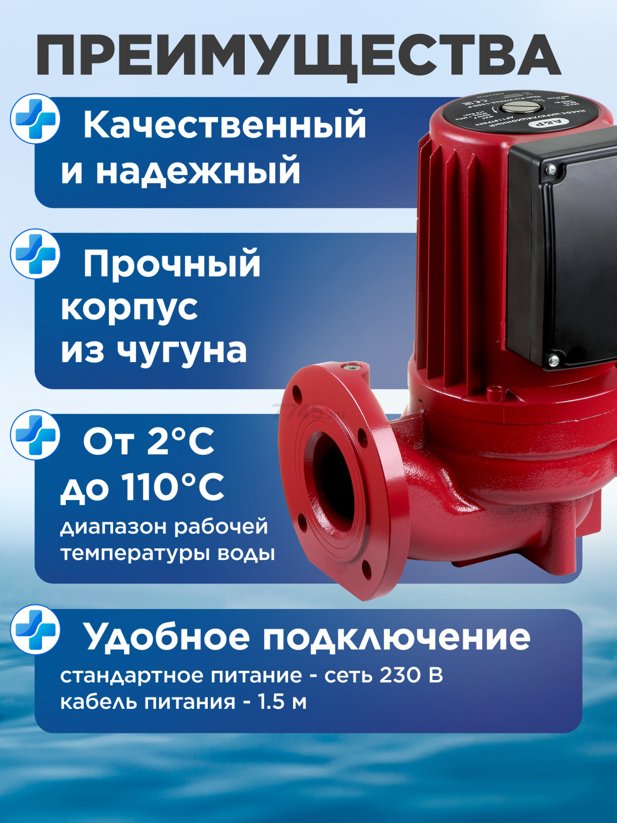 Насос циркуляционный A&P Titan Pro WRS65-1500-F (AP118TP004) - Фото 4