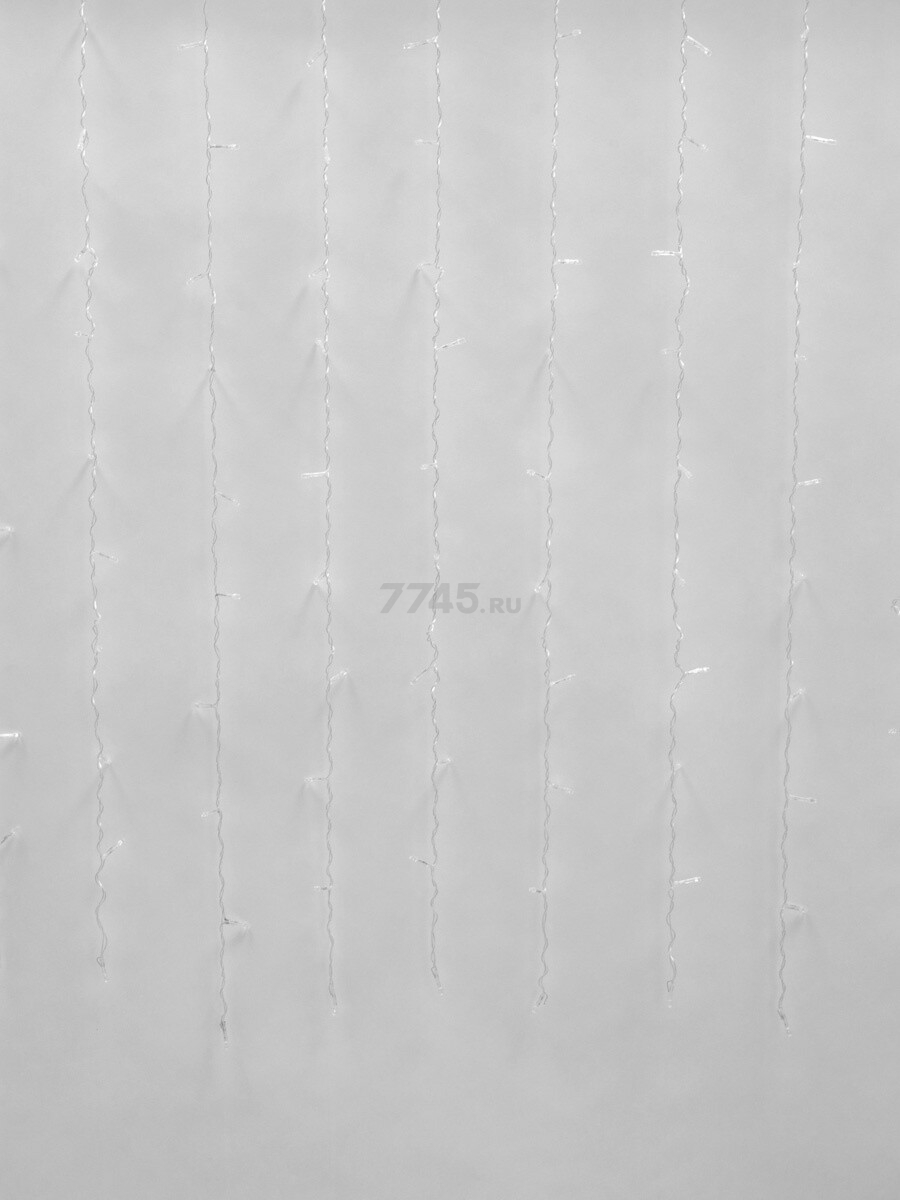 Гирлянда новогодняя светодиодная UNIEL ULD-C1515-160/DTA WHITE IP20 Занавес 1,5х1,5 м 160 диодов белый - Фото 2