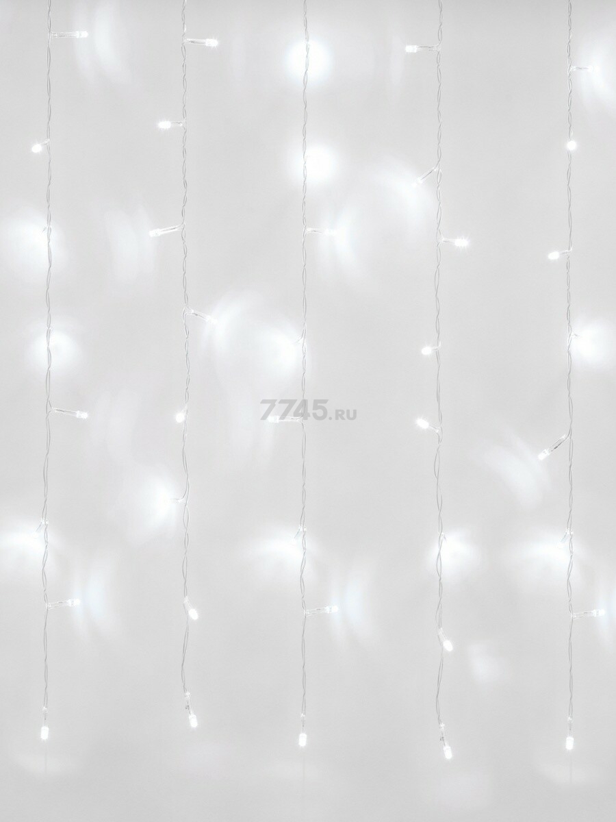 Гирлянда новогодняя светодиодная UNIEL ULD-C1515-160/DTA WHITE IP20 Занавес 1,5х1,5 м 160 диодов белый - Фото 4