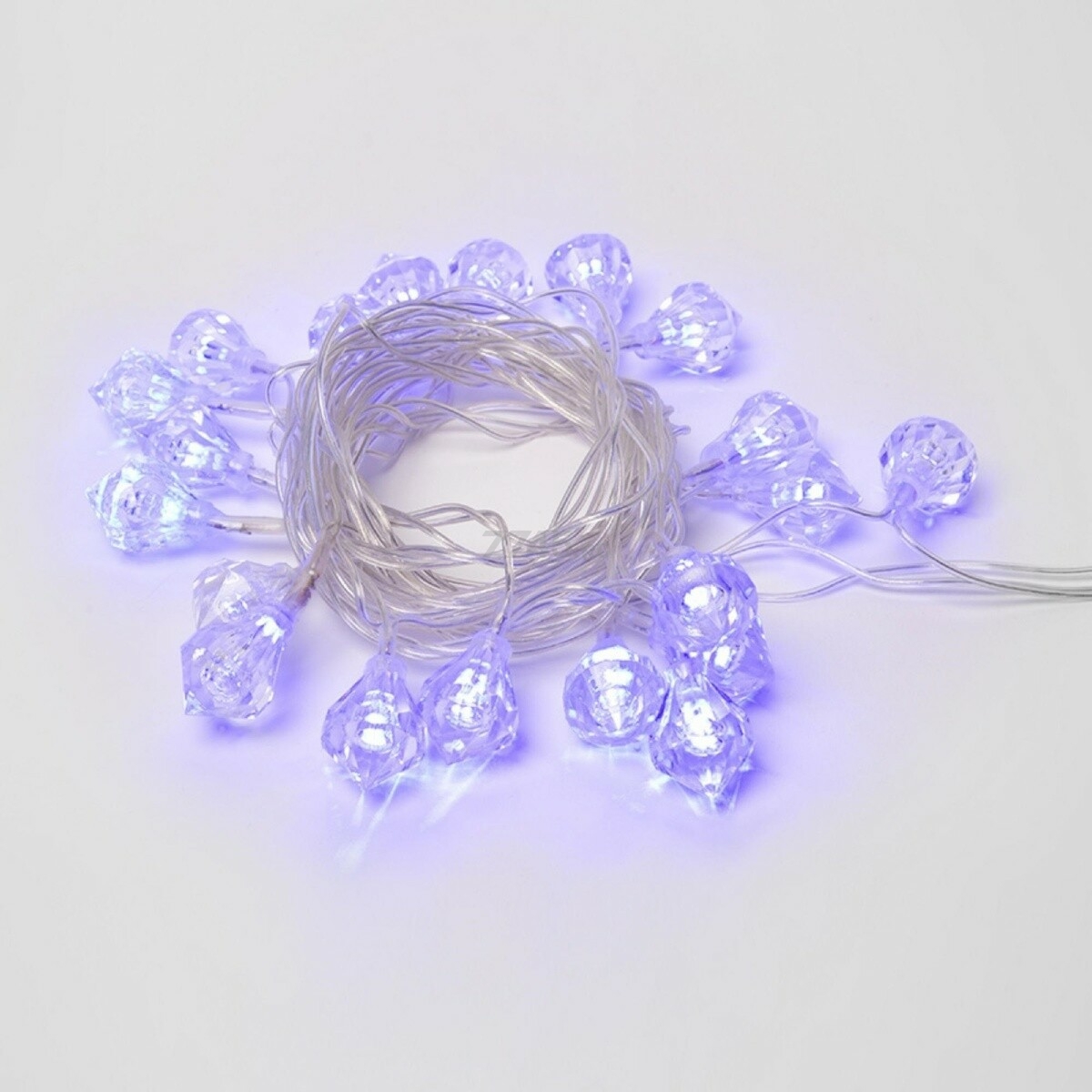Гирлянда новогодняя светодиодная UNIEL ULD-S0280-020/DTA BLUE IP20 DIAMONDS Бриллианты 2,8 м 20 диодов синий - Фото 2