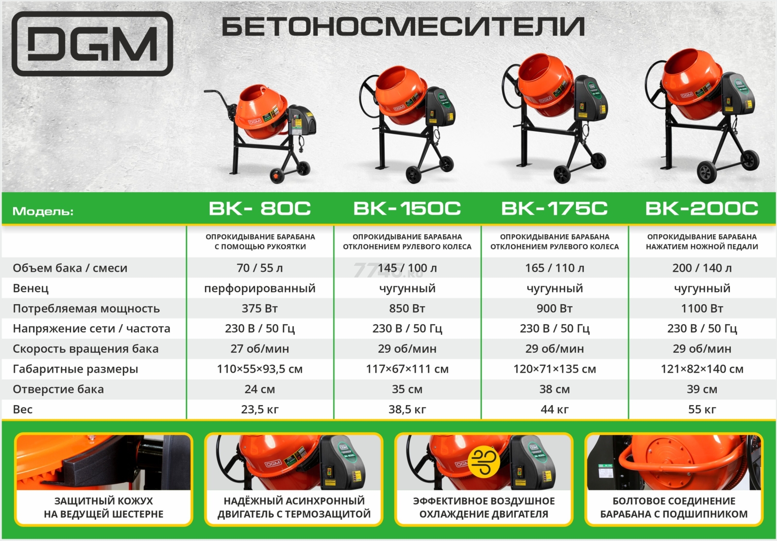 Бетономешалка DGM BK-200C (DG1543-6) - Фото 18