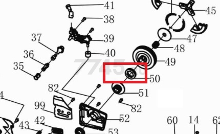 Звездочка 0,325" в сборе для бензопил ECO 4500, 5200 (CSP-S5200-117)